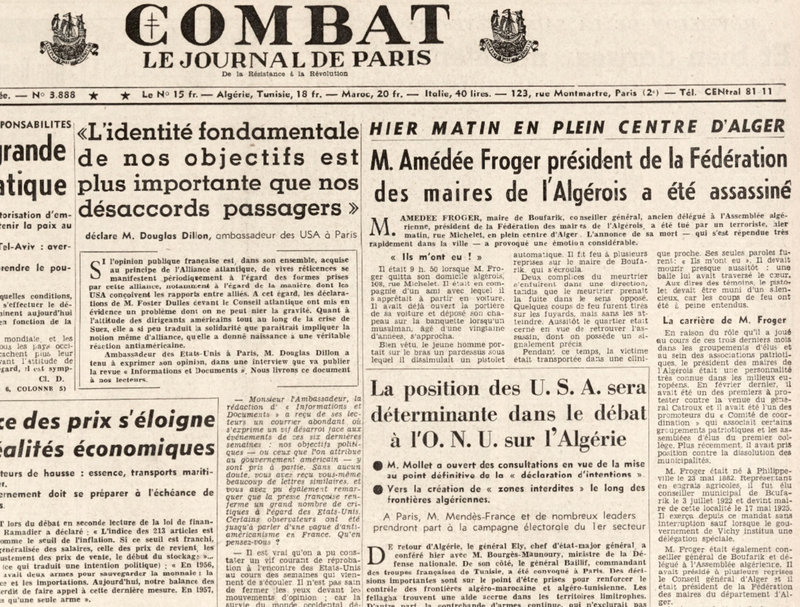 Combat 29 déc 1956 Froger