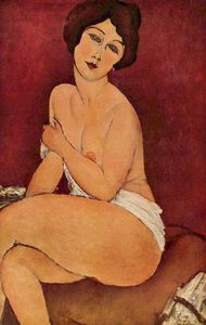 Nu_assis_sur_un_divan_La_belle_Romaine_1917_Amedeo_Modigliani