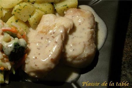 Suprême de cabillaud sauce moutarde au pain d'épices