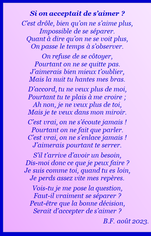 Si on acceptait de s'aimer m39