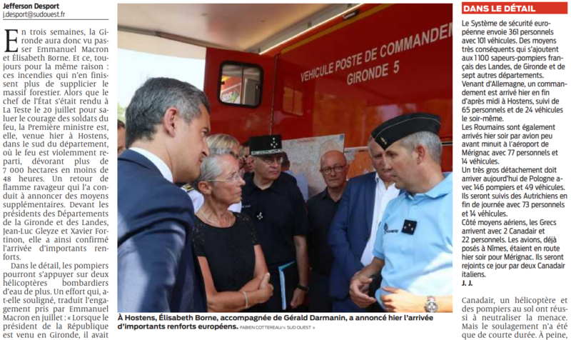 2022 08 12 SO L'Europe envoie des renforts les bénévoles girondins fatiguent2
