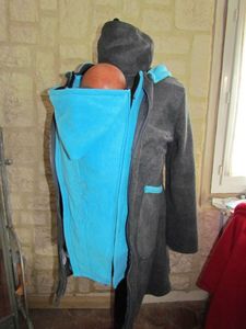 manteau de portage 3 en 1 gris turquoise (4)