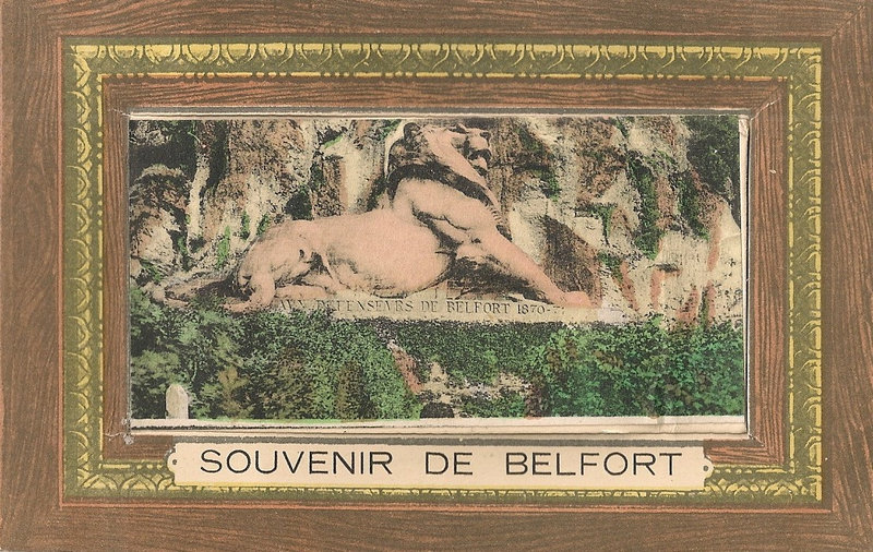 Belfort CPA Lion Souvenir Avec dépliant photos 2R