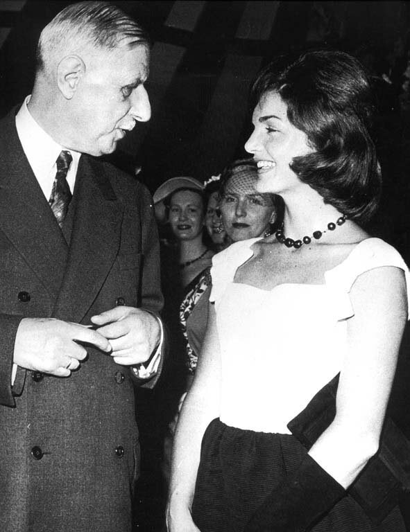 -couple-kennedy-général De Gaulle en-visite-a-paris-31-05-1961-