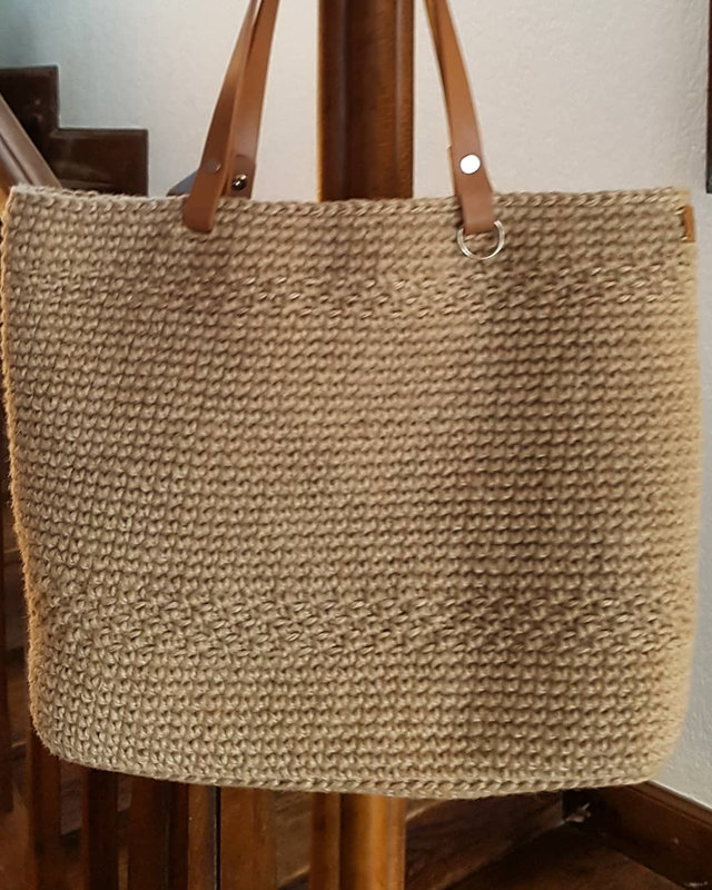 tote bag sac cabas crochet jute isado