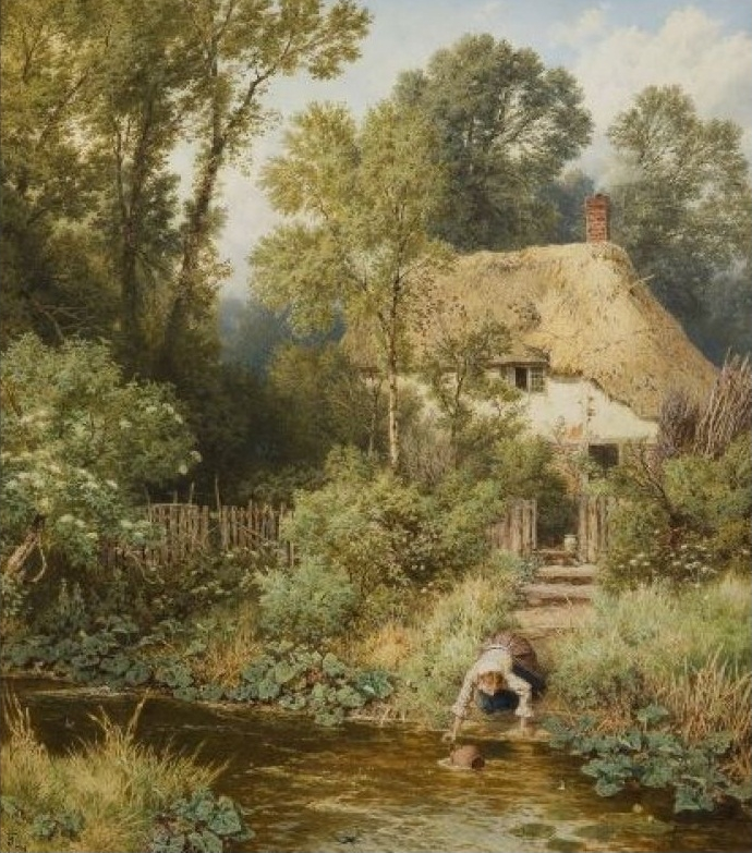 Myles Birket Foster (1825-1899) « The dipping place »-20110114
