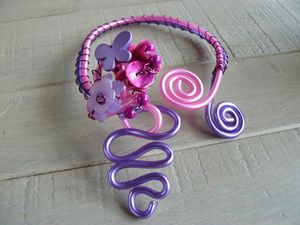 collier alu violet et rose fluo