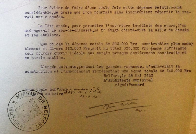 1920 05 28 Rapport architecte Passard à Maire p2