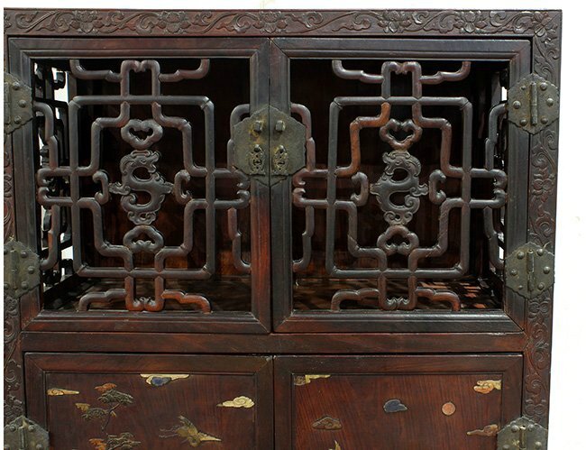 Chinese Stone Overlay Cabinet, Qing dynasty 8