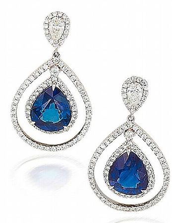 A_pair_of_sapphire_and_diamond_pendent_earrings