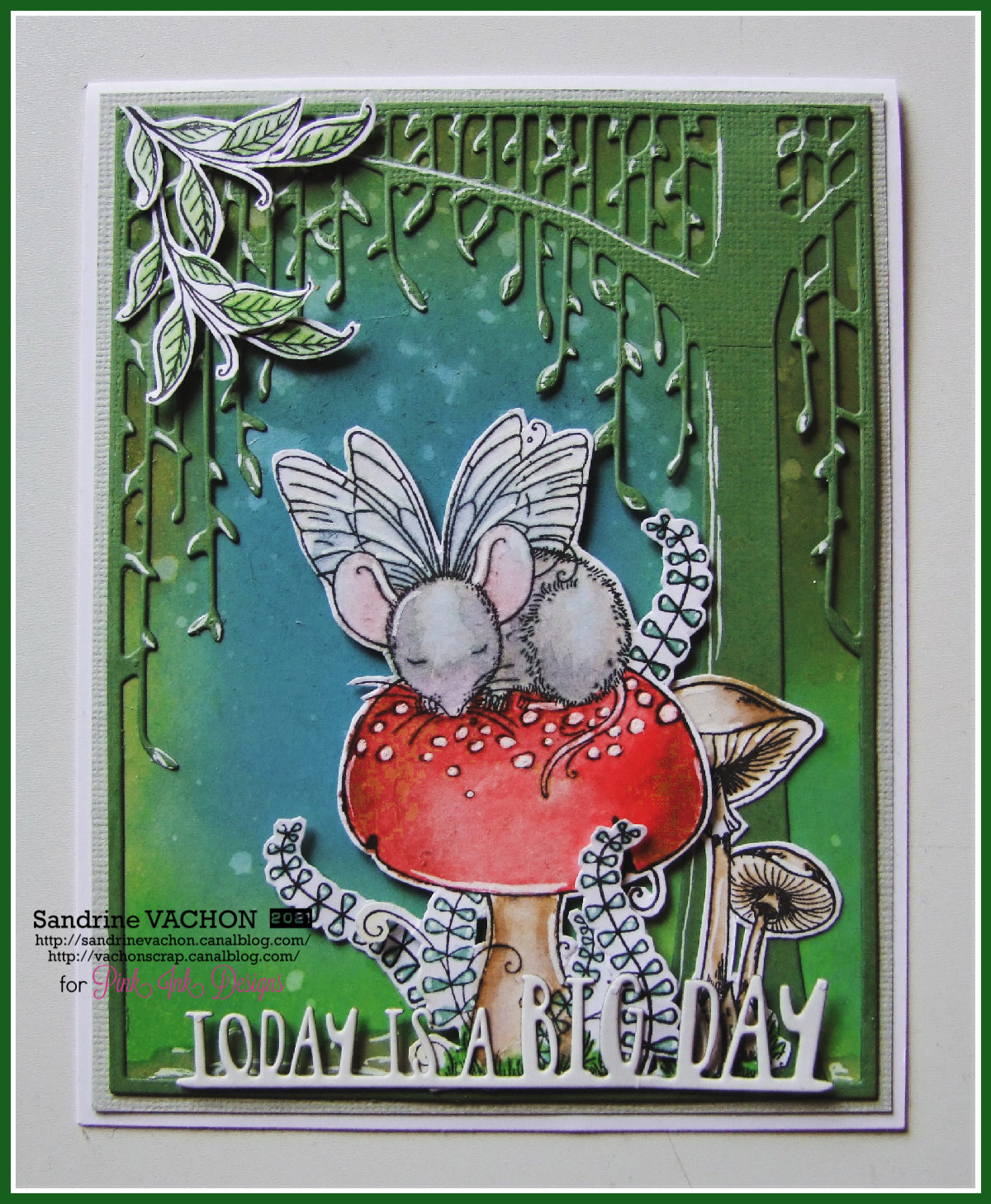 Sandrine VACHON carte souris champignon PINK INK DESIGNS (1)