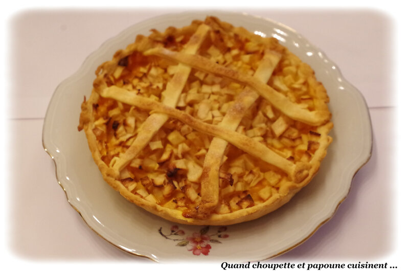 tarte aux pommes et crème d'abricot-9264