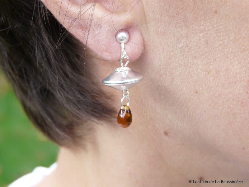 Boucles d'oreilles Toupie (chocolat)