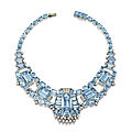 An Art Deco aquamarine and diamond necklace, by Cartier, <b>circa</b> <b>1940</b>