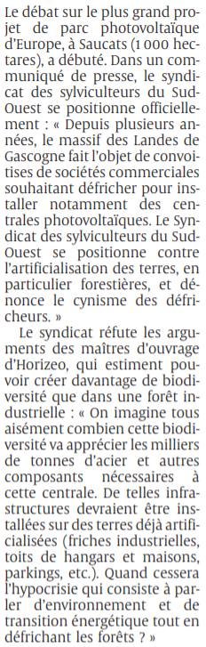 2021 09 13 SO Saucats Les sylviculteurs disent non à Horizeo2