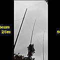 Mât Spiderbeam - Antenne <b>radioamateur</b> - Comparaison 26 m. vs 18 mètres - Vent 80 km/h