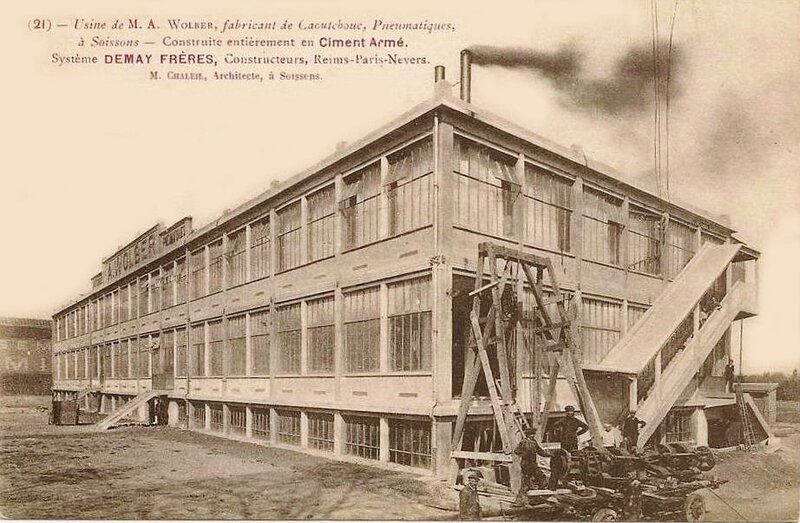 CPA Soissons Usine Wolber