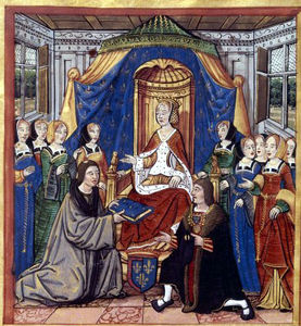 La duchesse d'Alençon dans une scène de dédicace