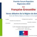 Premier Forum Populaire en <b>Rhône</b>-Alpes