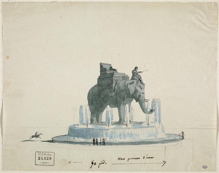 Jean_Antoine_Alavoine_Etude_de_la_fontaine_de_l__l_phant