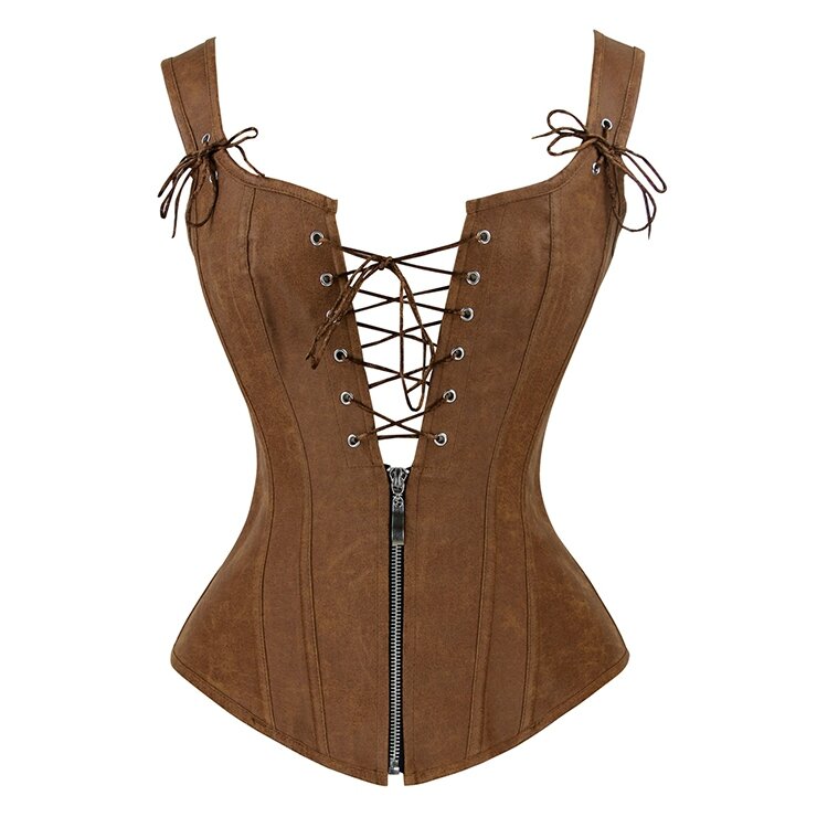 debardeur corset cuir vieilli marron (2)