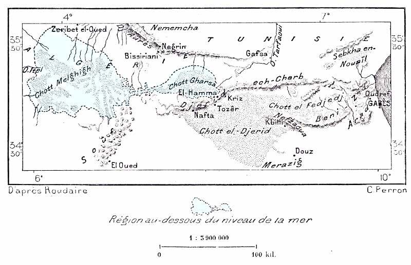 Roudaire-Carte des chotts