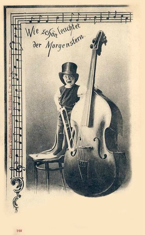CPA Allemande Musicien Contrebasse