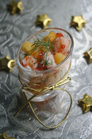 Tartare écrevisses et kaki