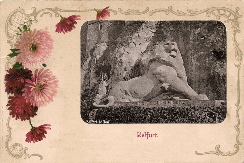 Belfort CPA Série Photo Fleurs Lion Fleurs Immortelles