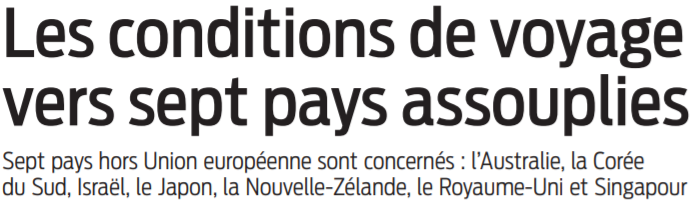 2021 03 12 SO Les conditions de voyage vers sept pays assouplies