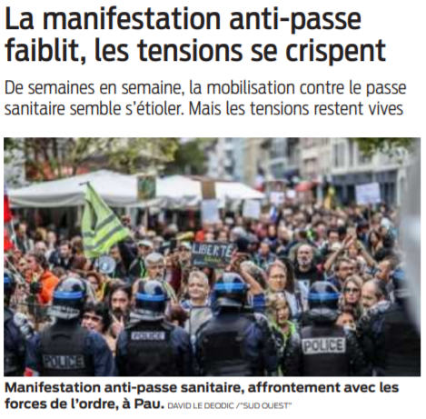 2021 10 10 SO La manifestation anti-passe faiblit les tensions se crispent