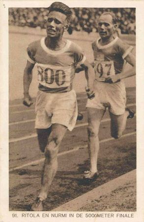 CPA Ritola et Nurmi au 5000 m 1928