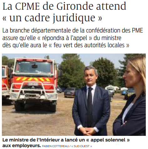 2022 08 13 SO La CPME de Gironde attend un cadre juridique