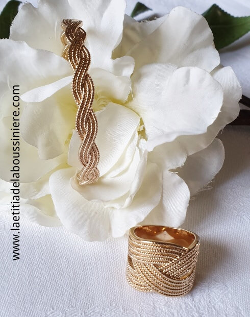 Ensemble demi-jonc Trio et bague Trio - 62 € le bracelet et 44 € la bague