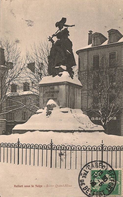 Belfort CPA Monument Mercié Neige