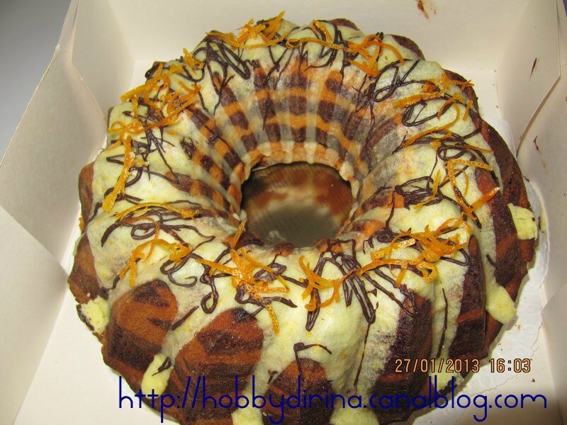 Cake marbré chocolat-orange