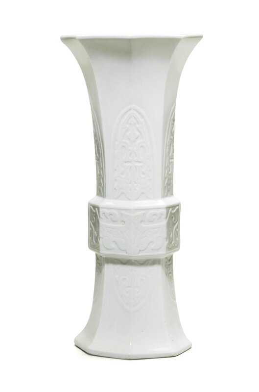 A Dehua archaistic gu-form vase, 18th-19th century