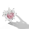 Very Rare <b>Fancy</b> <b>Vivid</b> <b>Pink</b> <b>Diamond</b> and <b>Diamond</b> Ring, mounted by Carvin French