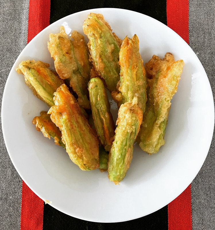 fleurs de courgettes en tempura