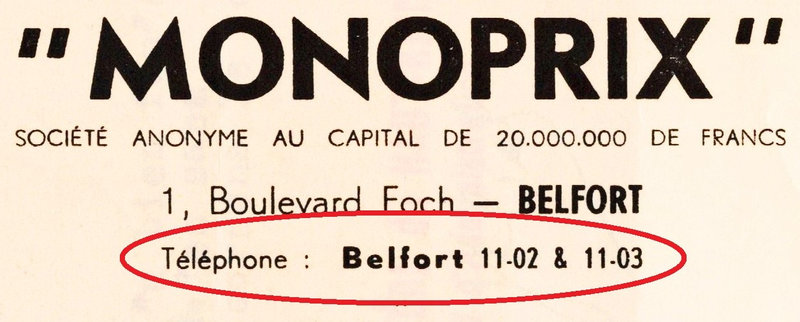 Bon de livraison Belfort 1957 Monoprix RR