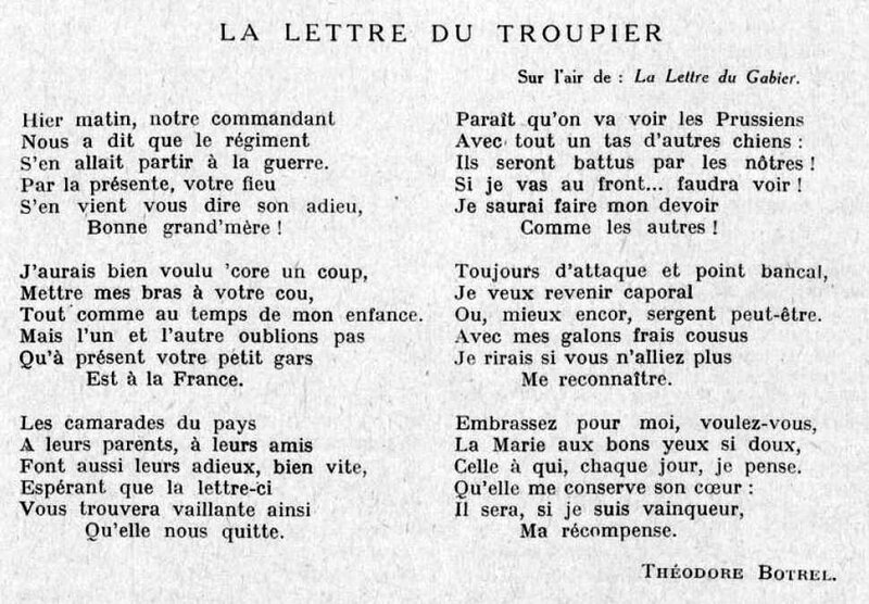 Botrel la lettre du troupier