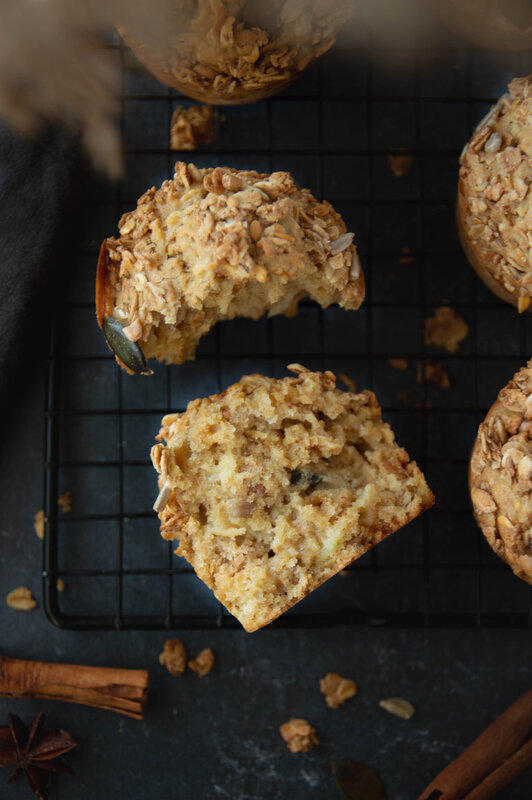 muffin pomme cannelle granola- défi 30 jours goûters maison_