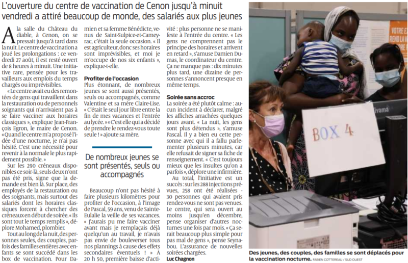 2021 08 29 SO Cenon la vaccination nocturne a séduit2