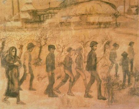 Dessin_Van_Gogh___Mineurs_dans_la_neige