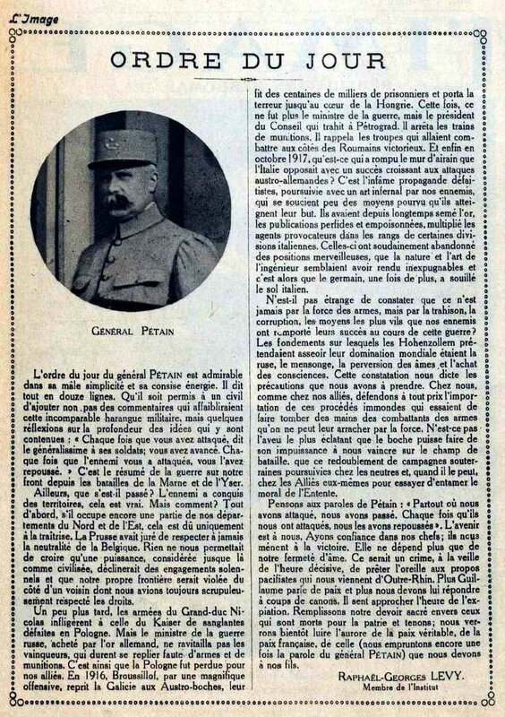 Pétain ordre du jour