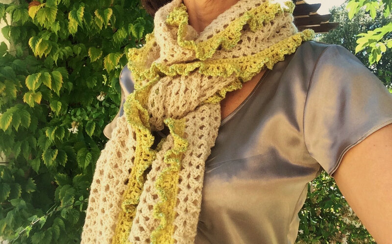 Echarpe volantée-laine-crochet-La chouette bricole