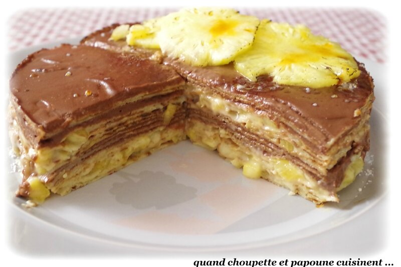 gâteau de crêpes ananas-chocolat-7193