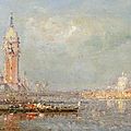 <b>Henri</b> <b>Duvieux</b>(1855-1920), Venise, vue du Campanile