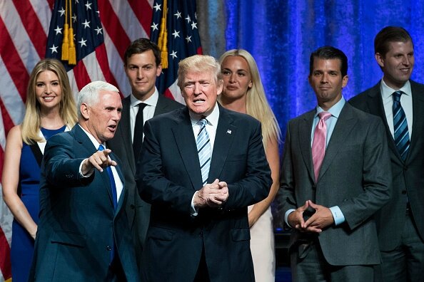 Trump & Mike Pence + family at Repub convention 2016