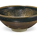 A <b>Cizhou</b>-<b>type</b> russet-splashed blackish-brown-glazed bowl, China, Jin dynasty, 12th-13th century